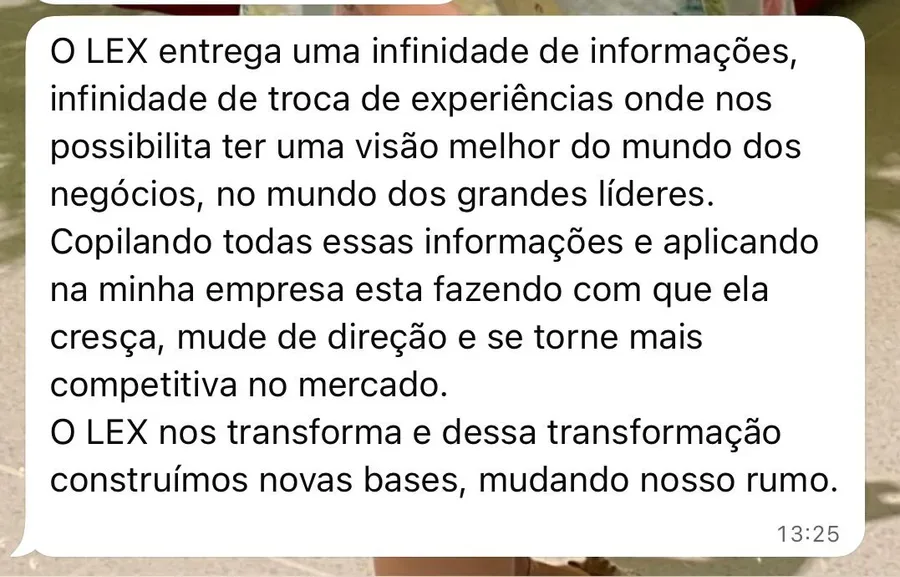 Depoimento sobre a formação LEX
