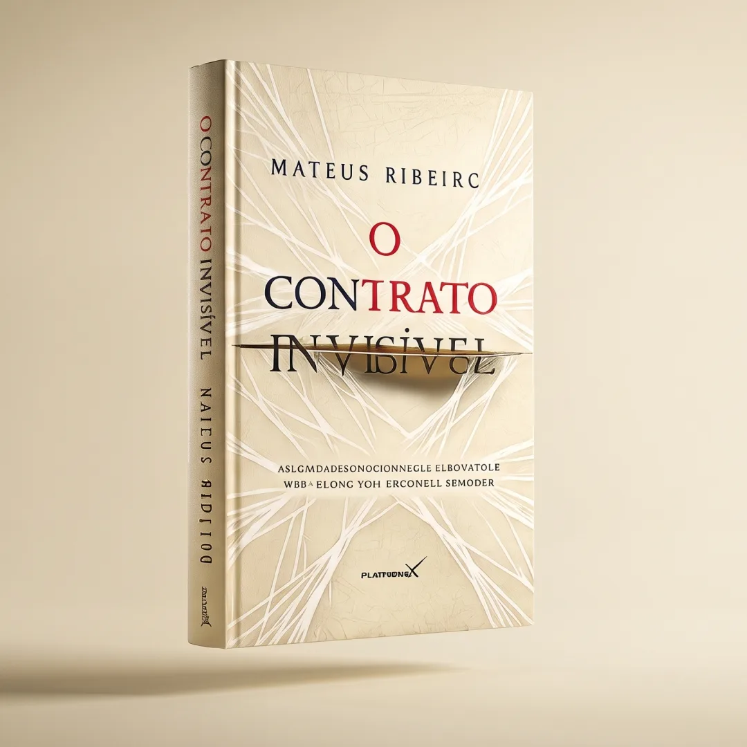 Mockup do livro físico O Contrato Invisível, de Mateus Ribeiro